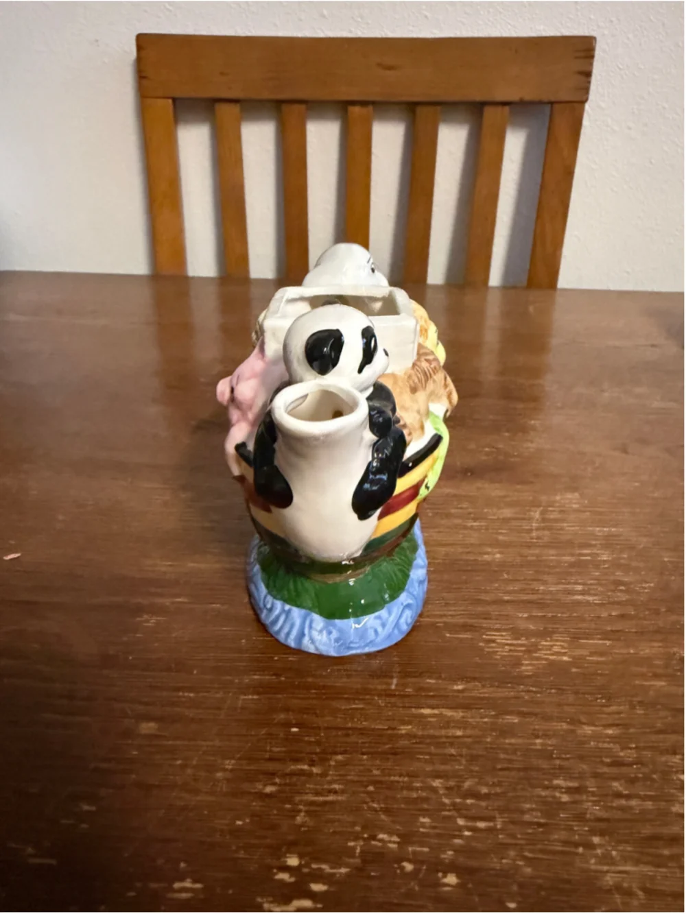 Vintage New World Specialties Noah’s Ark Decorative Ceramic Teapot Base ONLY Mis